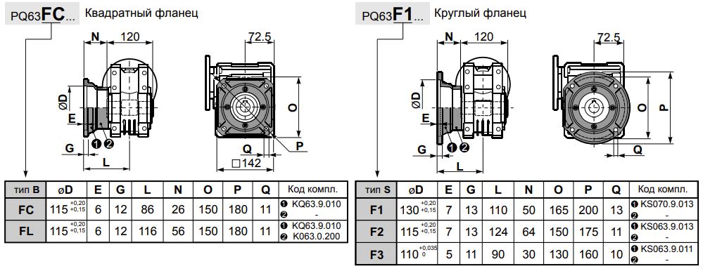 Мотор-редуктор червячный INNOVARI Q63_3