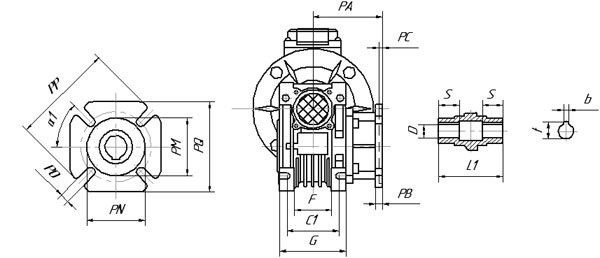 Мотор-редуктор червячный NMRV 30_1