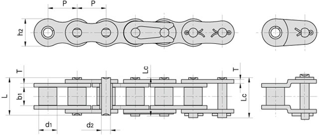 Приводная роликовая цепь ПР-19,05-31,8